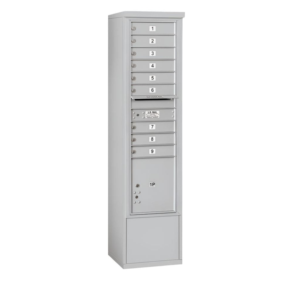 Salsbury Maximum Height Free-Standing 4C Horizontal Mailbox with 9 Doors and 1 Parcel Locker with USPS Access