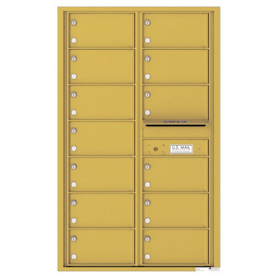 4C14D-13 - 13 Oversized Tenant Doors and Outgoing Mail Compartment - 4C Wall Mount 14-High Mailboxes