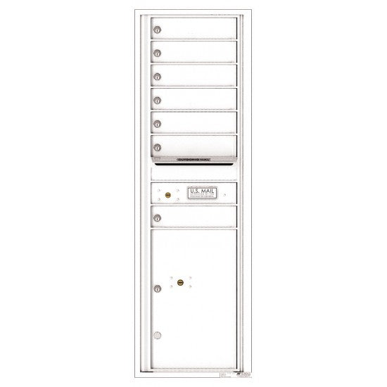 4C15S-07 - 7 Tenant Doors with 1 Parcel Locker and Outgoing Mail Compartment - 4C Wall Mount 15-High Mailboxes