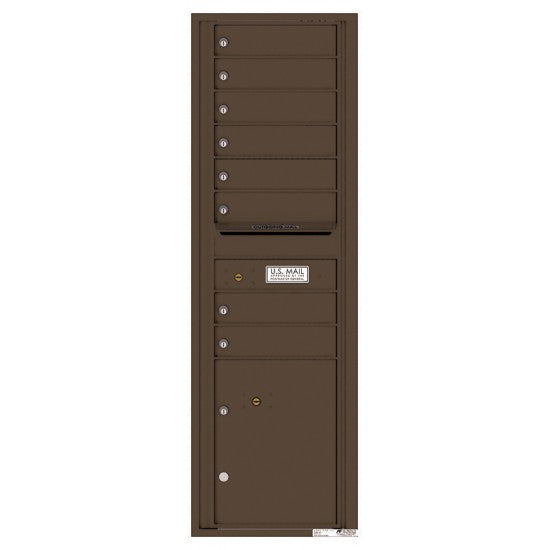 4C15S-08 - 8 Tenant Doors with 1 Parcel Locker and Outgoing Mail Compartment - 4C Wall Mount 15-High Mailboxes