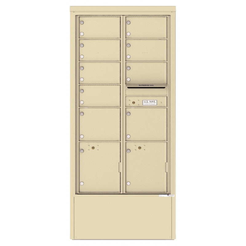 4C16D-09-D - 9 Tenant Doors with 2 Parcel Lockers and Outgoing Mail Compartment - 4C Depot Mailbox Module