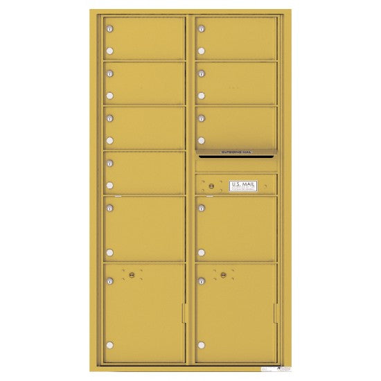 4C16D-09 - 9 Oversized Tenant Doors with 2 Parcel Lockers and Outgoing Mail Compartment - 4C Wall Mount Max Height Mailboxes