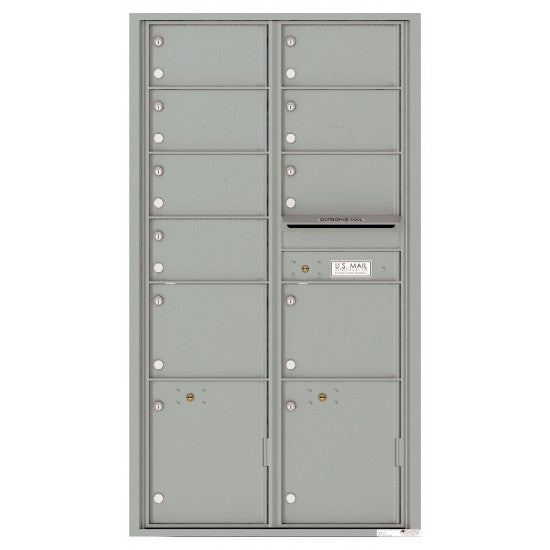 4C16D-09 - 9 Oversized Tenant Doors with 2 Parcel Lockers and Outgoing Mail Compartment - 4C Wall Mount Max Height Mailboxes