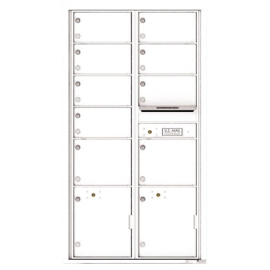 4C16D-09 - 9 Oversized Tenant Doors with 2 Parcel Lockers and Outgoing Mail Compartment - 4C Wall Mount Max Height Mailboxes