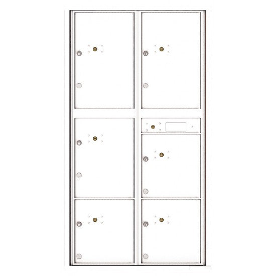 4C16D-6P - 6 Parcel Doors Unit - 4C Wall Mount Max Height