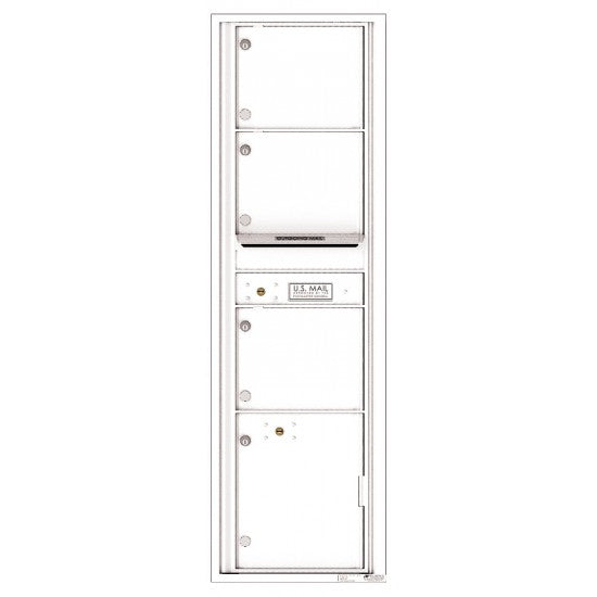 4C16S-03 - 3 Oversized Tenant Doors with 1 Parcel Locker and Outgoing Mail Compartment - 4C Wall Mount Max Height Mailboxes