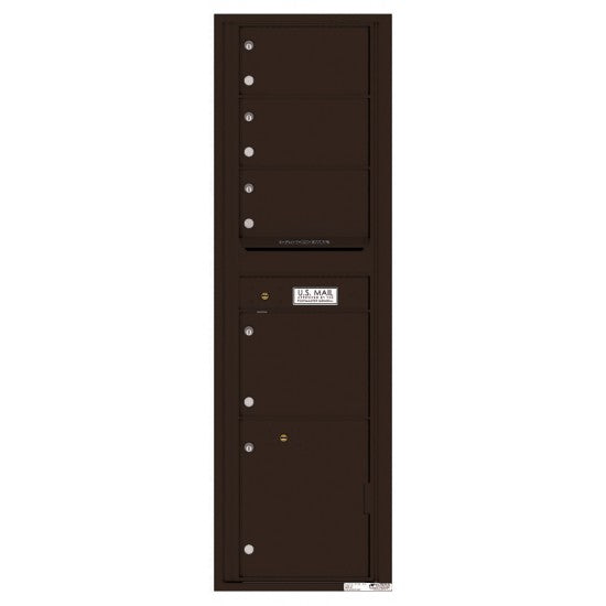 4C16S-04 - 4 Oversized Tenant Doors with 1 Parcel Locker and Outgoing Mail Compartment - 4C Wall Mount Max Height Mailboxes