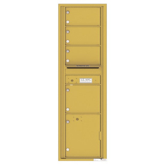 4C16S-04 - 4 Oversized Tenant Doors with 1 Parcel Locker and Outgoing Mail Compartment - 4C Wall Mount Max Height Mailboxes