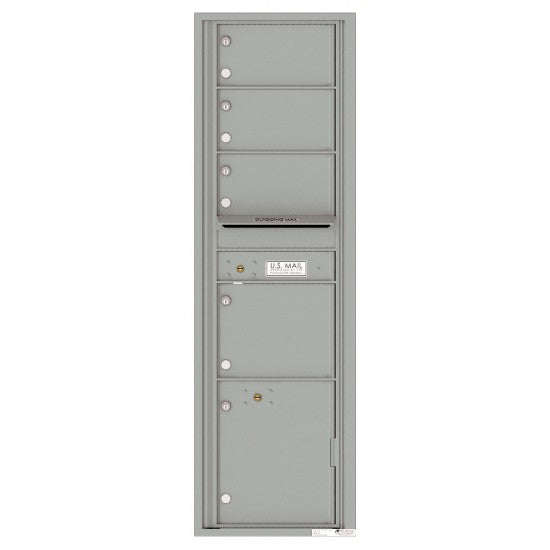 4C16S-04 - 4 Oversized Tenant Doors with 1 Parcel Locker and Outgoing Mail Compartment - 4C Wall Mount Max Height Mailboxes
