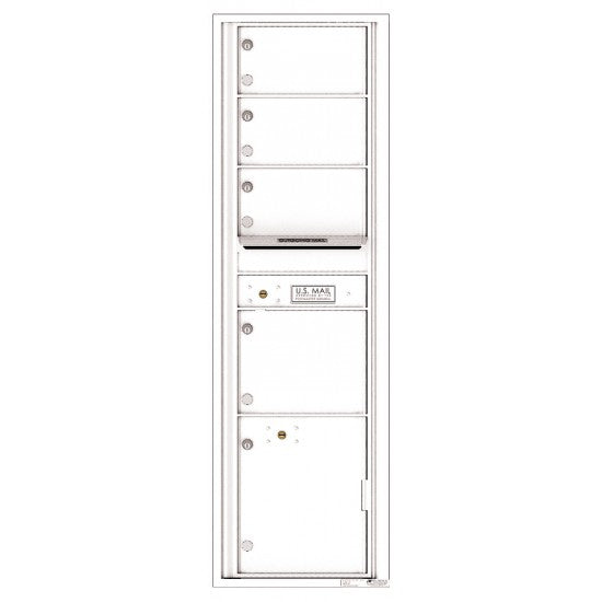 4C16S-04 - 4 Oversized Tenant Doors with 1 Parcel Locker and Outgoing Mail Compartment - 4C Wall Mount Max Height Mailboxes