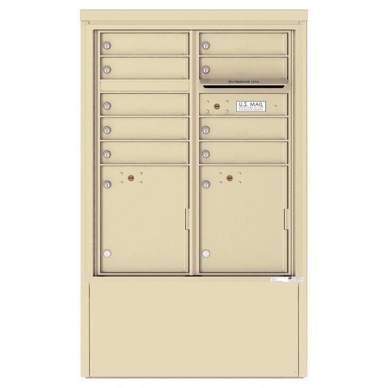 4CADD-09-D - 9 Tenant Doors with 2 Parcel Lockers and Outgoing Mail Compartment - 4C Depot Mailbox Module