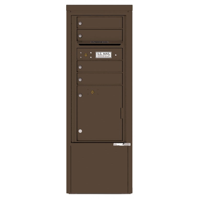 4CADS-04-D - 4 Tenant Doors with 1 Parcel Locker and Outgoing Mail Compartment - 4C Depot Mailbox Module