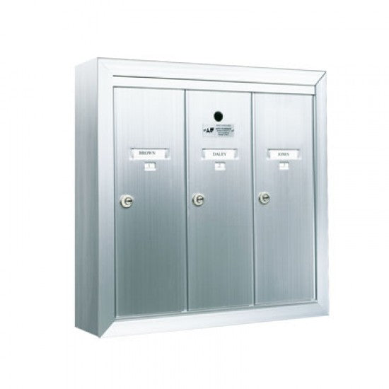 12503SMSHA - Standard 3 Door Vertical Mailbox Unit - Front Loading and Surface Mounted