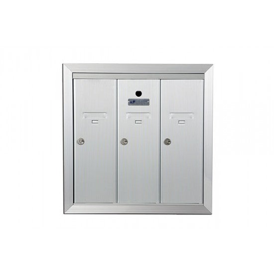 12503HA - Standard 3 Door Vertical Mailbox Unit - Front Loading and Fully Recessed