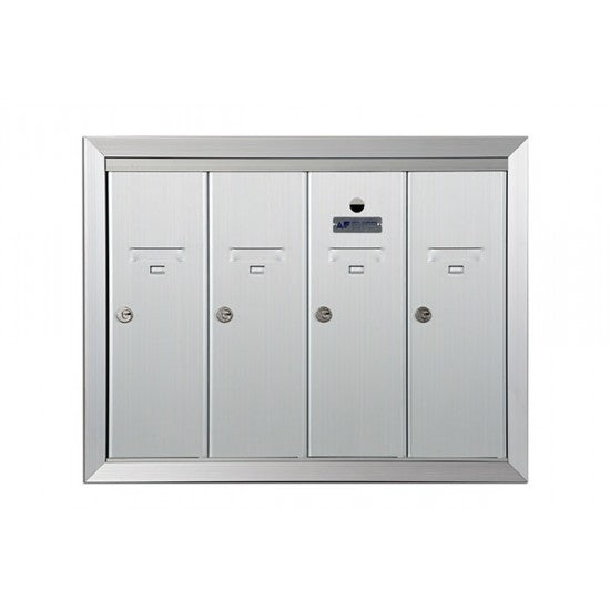 12504HA - Standard 4 Door Vertical Mailbox Unit - Front Loading and Fully Recessed