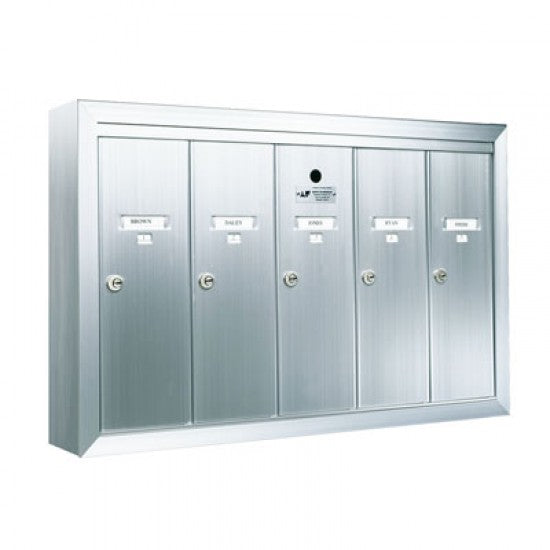 12505SMSHA - Standard 5 Door Vertical Mailbox Unit - Front Loading and Surface Mounted