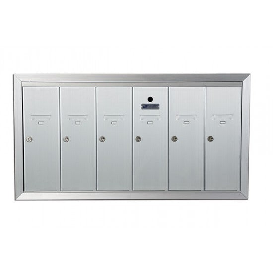 12506HA - Standard 6 Door Vertical Mailbox Unit - Front Loading and Fully Recessed