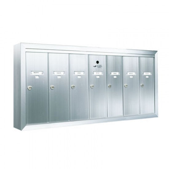12507SMSHA - Standard 7 Door Vertical Mailbox Unit - Front Loading and Surface Mounted