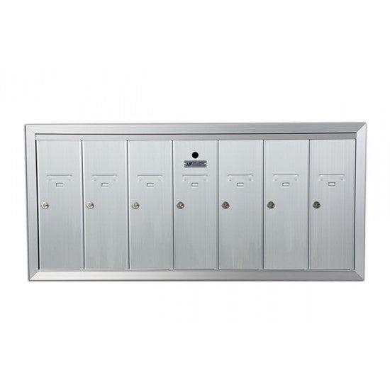 12507HA - Standard 7 Door Vertical Mailbox Unit - Front Loading and Fully Recessed