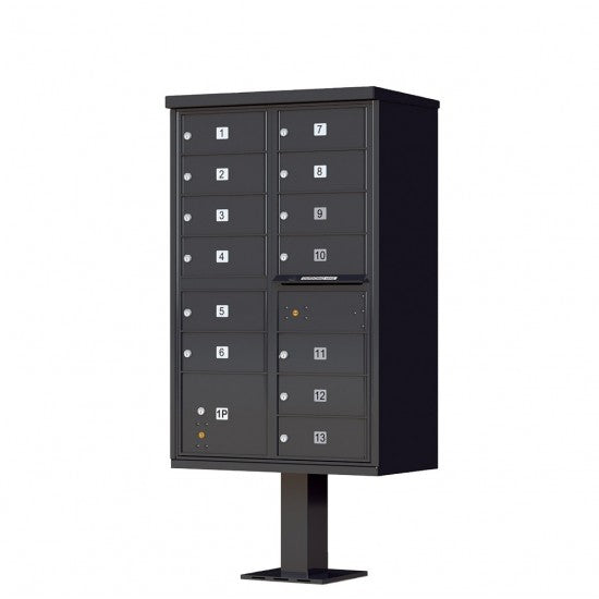 1570-13AF - 13 Tenant Door Standard Style CBU Mailbox (Pedestal Included) - Type 4