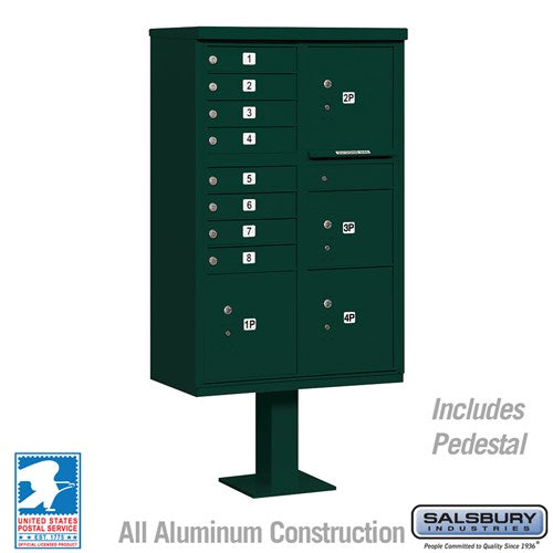 Salsbury Cluster Box Unit with 8 Doors and 4 Parcel Lockers in Sandstone with USPS Access – Type VI (SHIPS IN 5-7 DAYS)