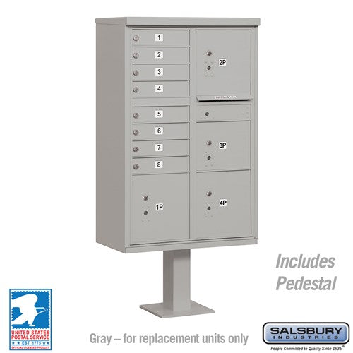 Salsbury Cluster Box Unit with 8 Doors and 4 Parcel Lockers in Sandstone with USPS Access – Type VI (SHIPS IN 5-7 DAYS)
