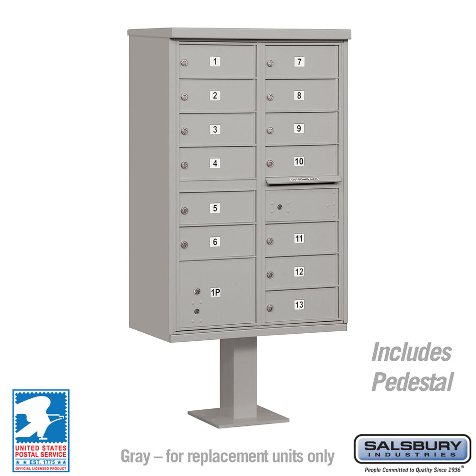 Salsbury Cluster Box Unit with 13 Doors and 1 Parcel Locker with USPS Access – Type IV (Ships in 5-7 Days)