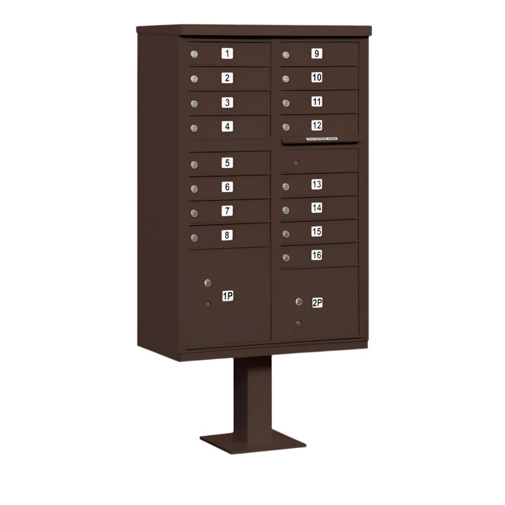 Salsbury 3316 Cluster Box Unit with 16 Doors and 2 Parcel Lockers