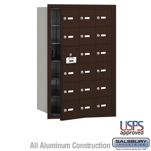 Salsbury 4B+ Horizontal Mailbox - 18 A Doors (17 usable) - Front Loading - USPS Access