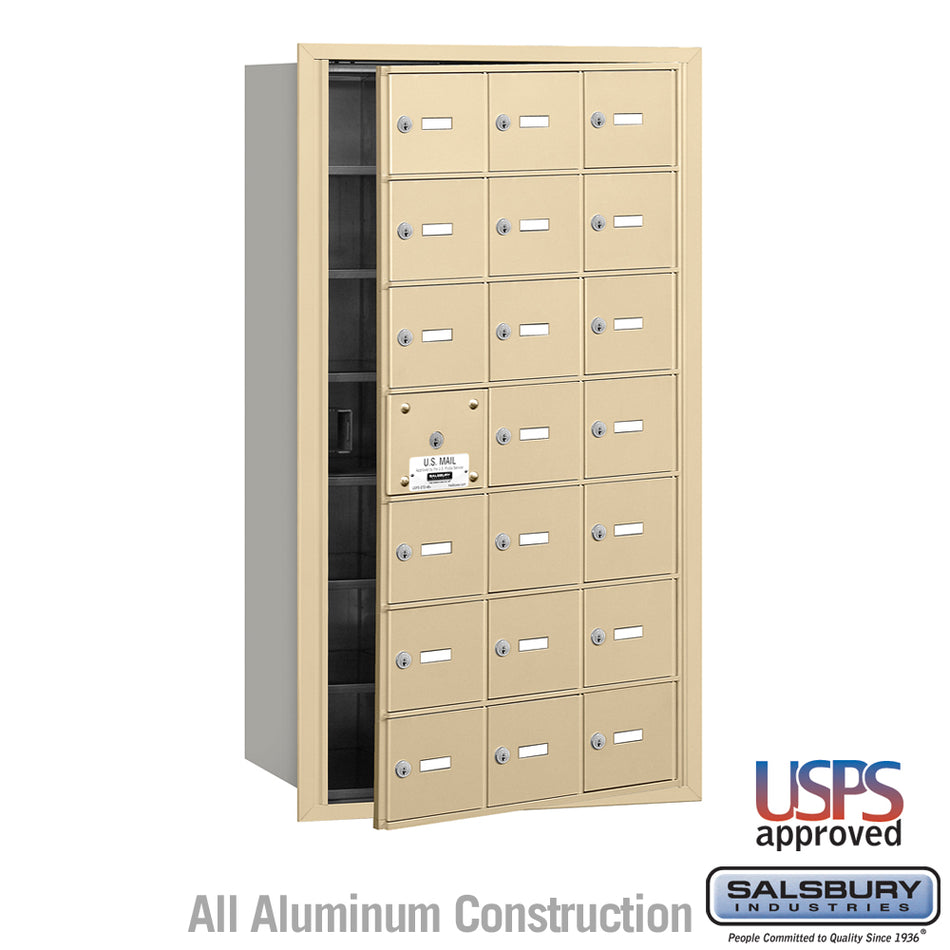 Salsbury 4B+ Horizontal Mailbox - 21 A Doors (20 usable) - Front Loading - USPS Access (3-4 Week Lead Time)