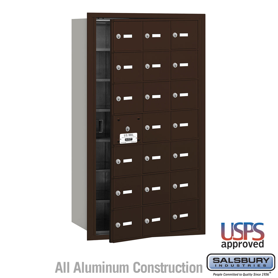 Salsbury 4B+ Horizontal Mailbox - 21 A Doors (20 usable) - Front Loading - USPS Access (3-4 Week Lead Time)