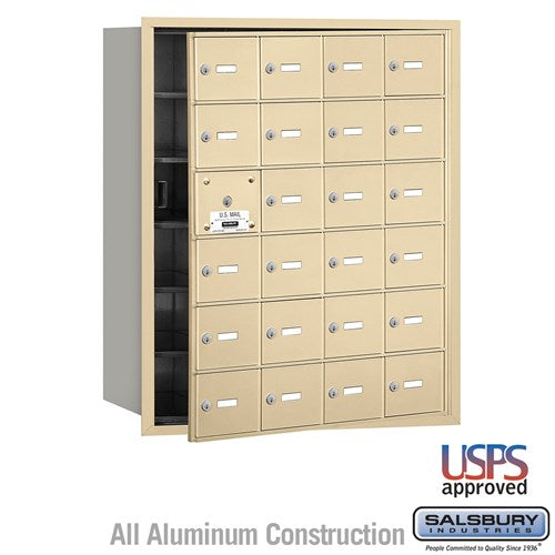 Salsbury 4B+ Horizontal Mailbox - 24 A Doors (23 usable) - Front Loading - USPS Access