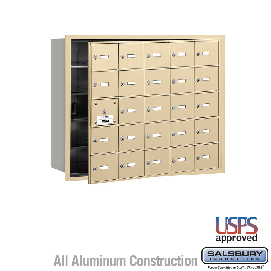 Salsbury 4B+ Horizontal Mailbox - 25 A Doors (24 usable) - Front Loading - USPS Access