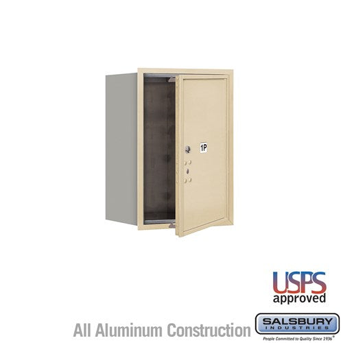 Salsbury 6 Door High Recessed Mounted 4C Horizontal Parcel Locker with 1 Parcel Locker with USPS Access - Front Loading