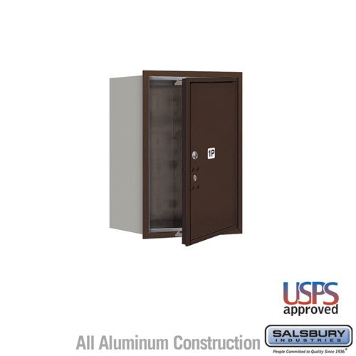 Salsbury 6 Door High Recessed Mounted 4C Horizontal Parcel Locker with 1 Parcel Locker with USPS Access - Front Loading