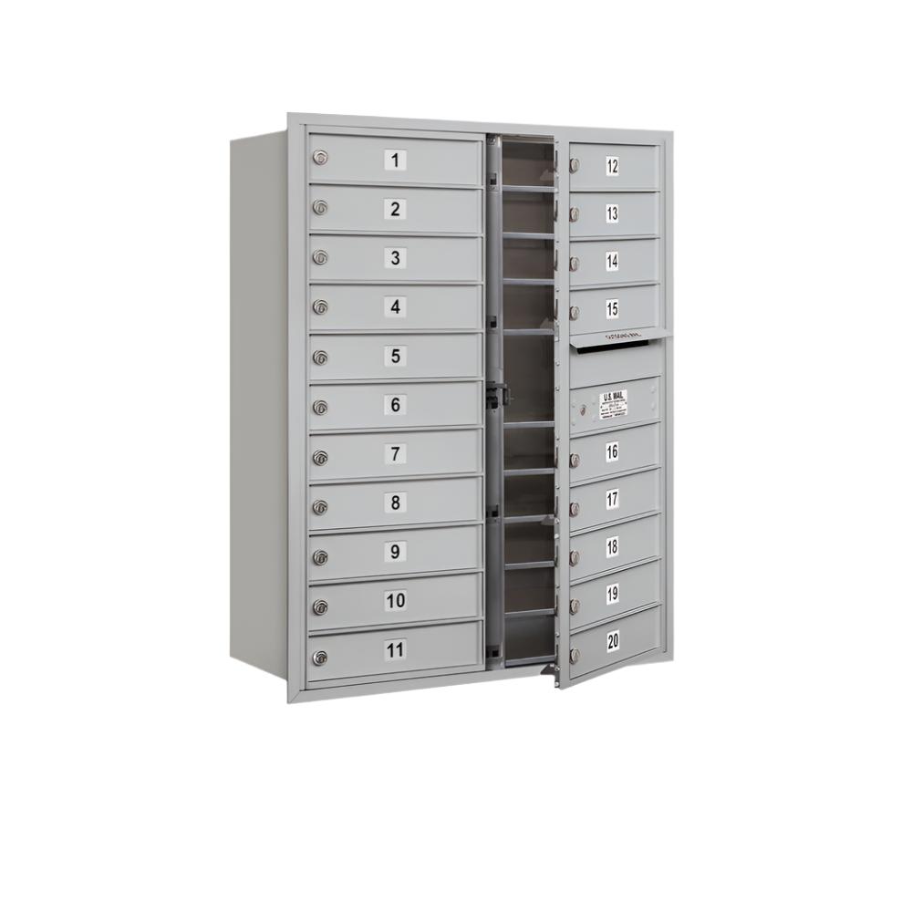 Salsbury 11 Door High 4C Horizontal Mailbox with 20 Doors with USPS Access - Front Loading