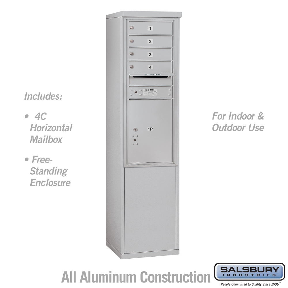Salsbury 11 Door High Free-Standing 4C Horizontal Mailbox with 4 Doors and 1 Parcel Locker with USPS Access