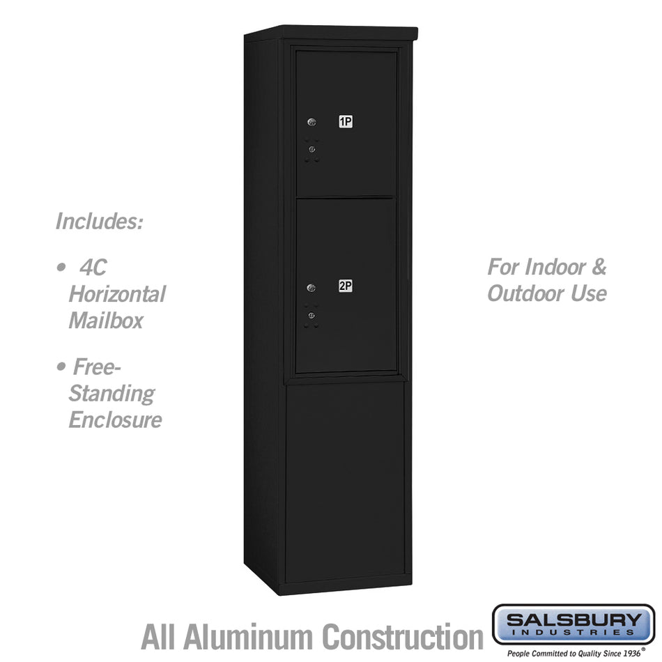 Salsbury 11 Door High Free-Standing 4C Horizontal Parcel Locker with 2 Parcel Lockers with USPS Access