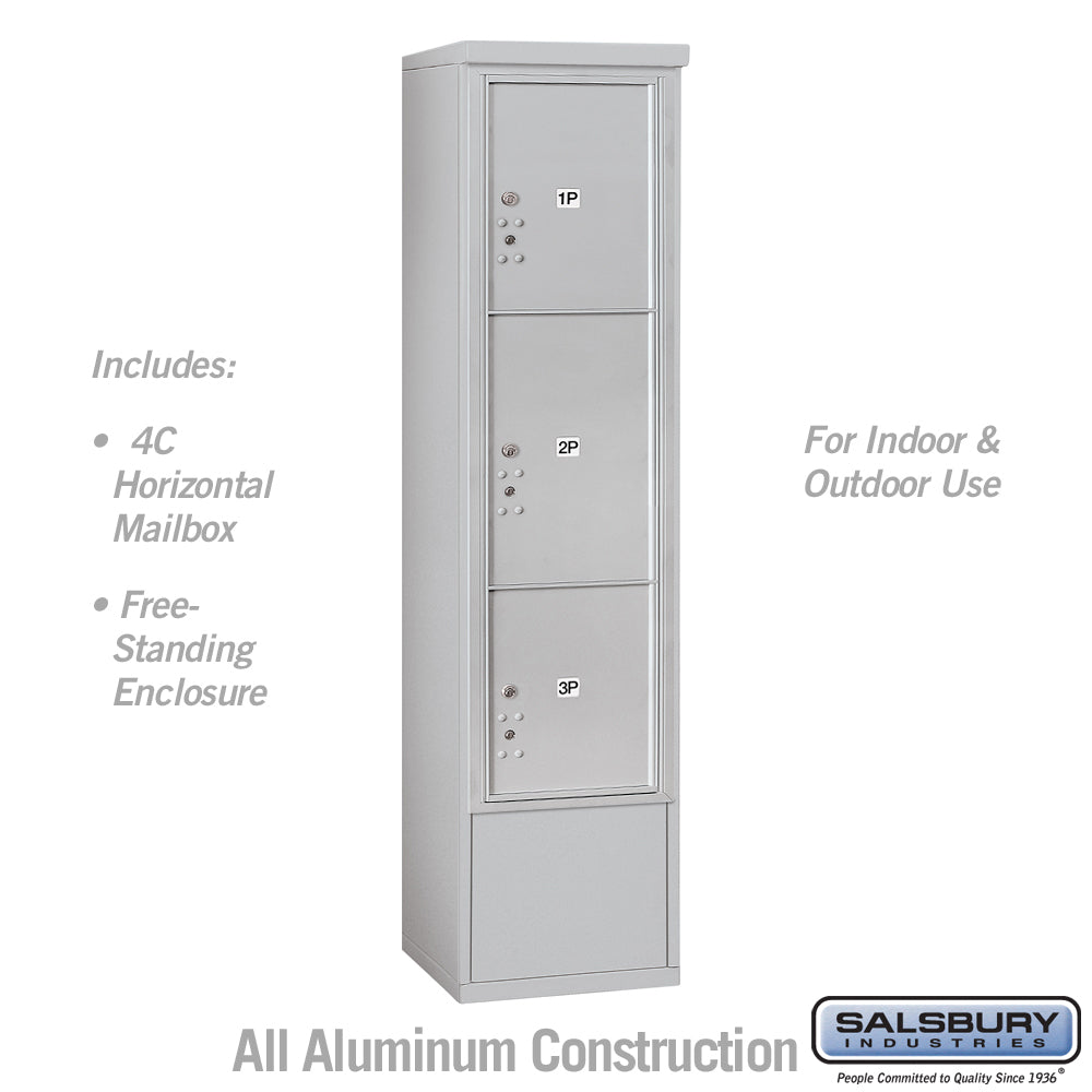 Salsbury Maximum Height Free-Standing 4C Horizontal Parcel Locker with 3 Parcel Lockers with USPS Access