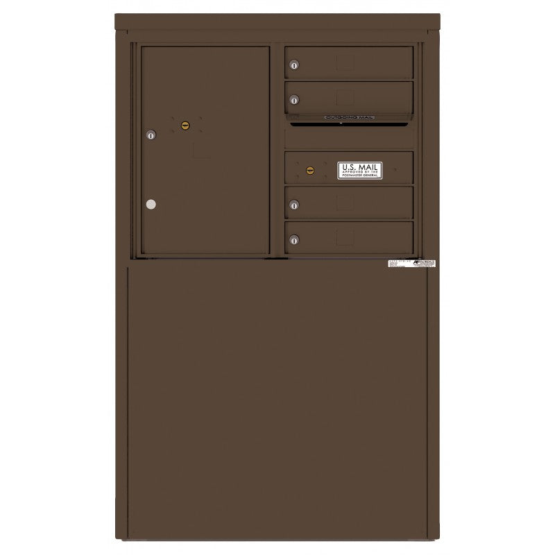 4C06D-04-D - 4 Tenant Doors with 1 Parcel Locker and Outgoing Mail Compartment - 4C Depot Mailbox Module