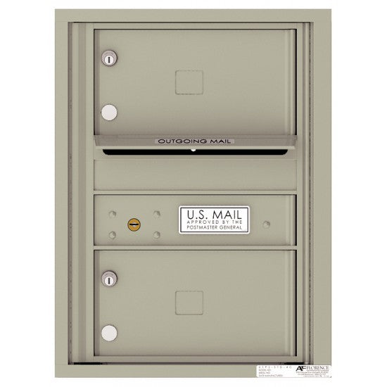 4C06S-02 - 2 Oversized Tenant Doors with Outgoing Mail Compartment - 4C Wall Mount 6-High Mailboxes
