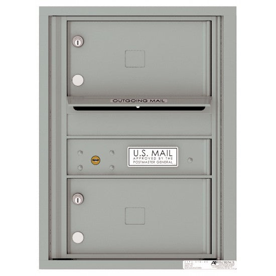 4C06S-02 - 2 Oversized Tenant Doors with Outgoing Mail Compartment - 4C Wall Mount 6-High Mailboxes