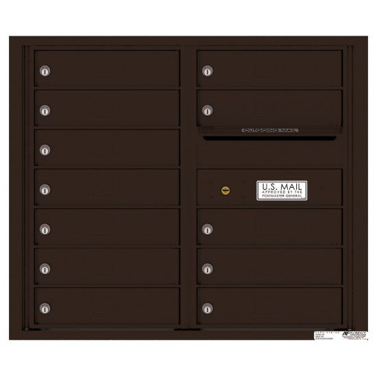 4C07D-12 - 12 Tenant Doors with Outgoing Mail Compartment - 4C Wall Mount 7-High Mailboxes