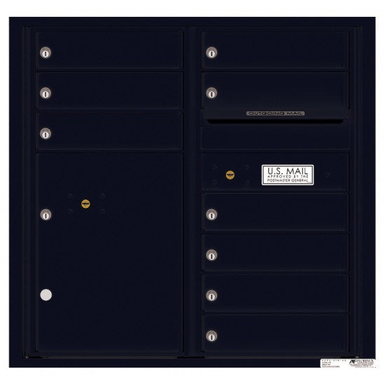 4C08D-09 - 9 Tenant Doors with 1 Parcel Locker and Outgoing Mail Compartment - 4C Wall Mount 8-High Mailboxes