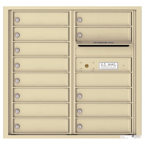 4C08D-13 - 13 Tenant Doors with Outgoing Mail Compartment - 4C Wall Mount 8-High Mailboxes