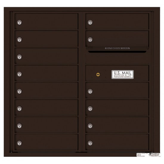 4C08D-14 - 14 Tenant Doors with Outgoing Mail Compartment - 4C Wall Mount 8-High Mailboxes