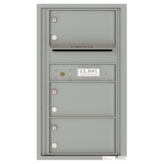 4C08S-03 - 3 Oversized Tenant Doors with Outgoing Mail Compartment - 4C Wall Mount 8-High Mailboxes