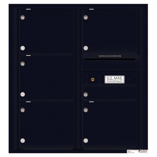 4C09D-06 - 6 Tenant Doors with Outgoing Mail Compartment - 4C Wall Mount 9-High Mailboxes