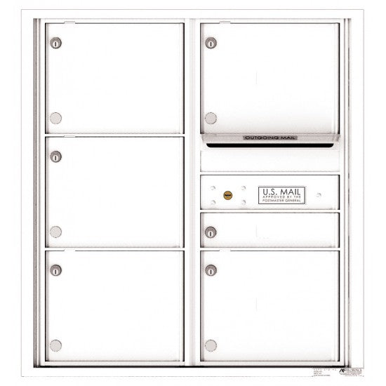 4C09D-06 - 6 Tenant Doors with Outgoing Mail Compartment - 4C Wall Mount 9-High Mailboxes