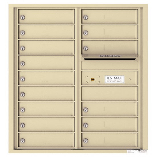 4C09D-15 - 15 Tenant Doors with Outgoing Mail Compartment - 4C Wall Mount 9-High Mailboxes